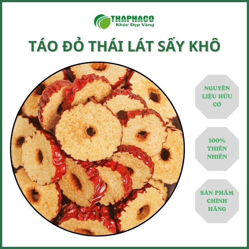 Táo Đỏ Cắt Lát Nguyên Chất Giá Rẻ Tự Nhiên - Thảo Dược THAPHACO - 100GRAM
