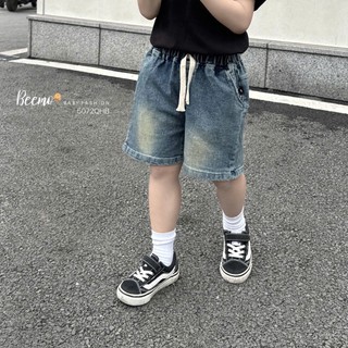Quần sóc jeans mềm co giãn, quần đùi bò, quần shorts cá tính cho bé trai 5072QHB