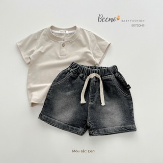 Quần sóc jeans mềm co giãn, quần đùi bò, quần shorts cá tính cho bé trai 5072QHB