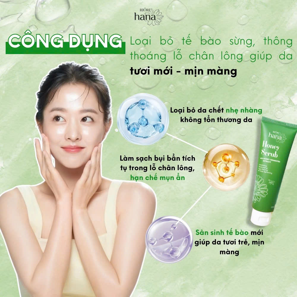 Ảnh Tẩy Tế Bào Chết Mật Ong RIORI HANA HONEY SCRUB 120g 2