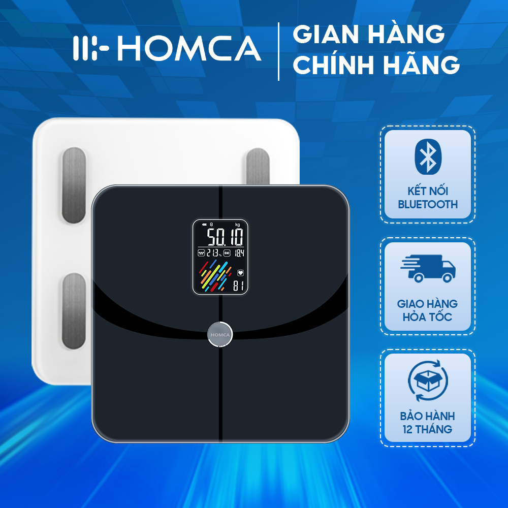 Ảnh Cân điện tử HOMCA S7, S7 pro Cân sức khỏe mặt kính dày 6mm 1