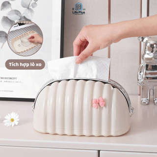 Hộp Đựng Khăn Giấy Để Bàn Hình Vỏ Sò, Hộp Đựng Giấy Ăn Cute Cứng Cáp, Tích Hợp Lò Xò Thông Minh HG01 - Life Plus