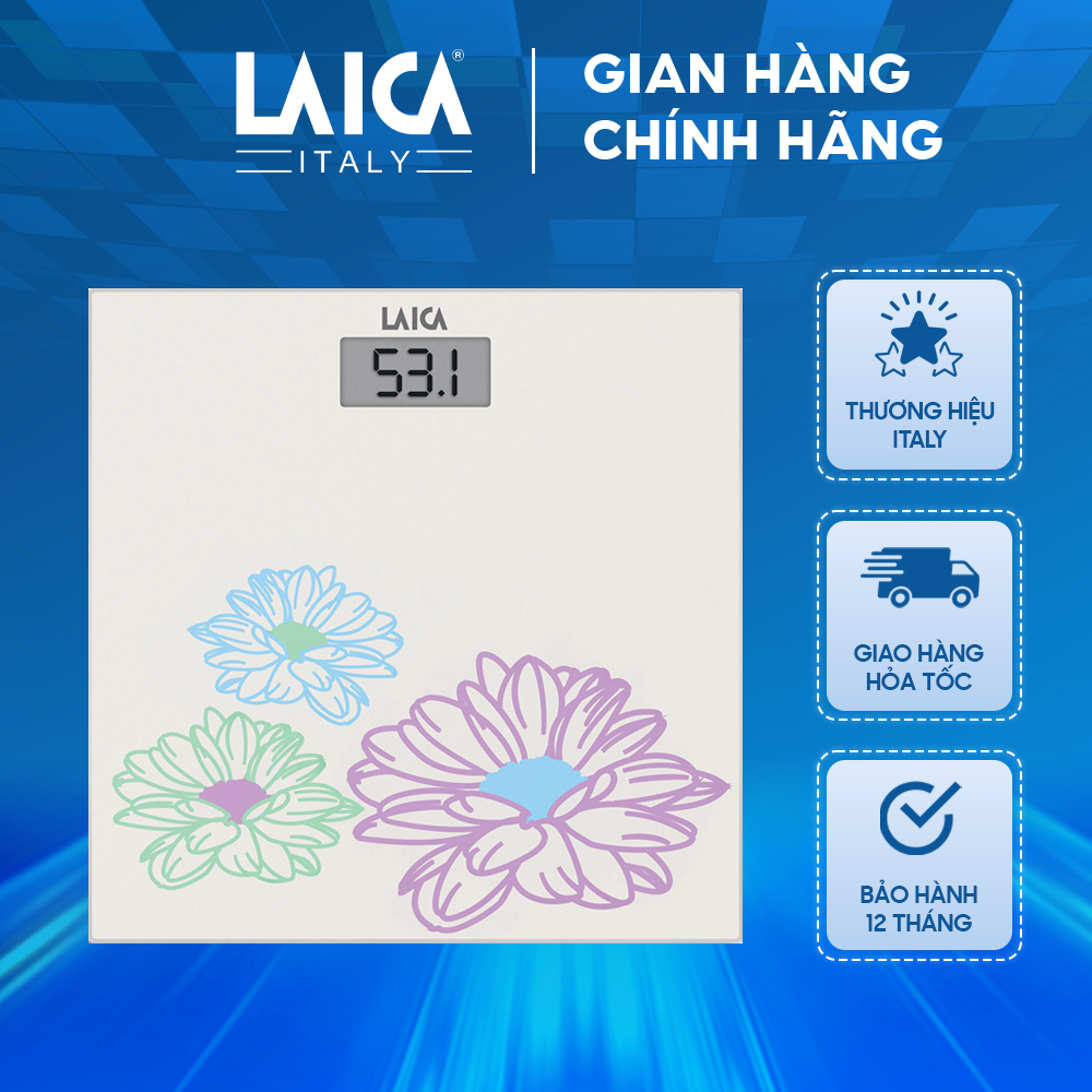 Ảnh Cân điện tử Laica PS1052 Họa tiết hoa 1