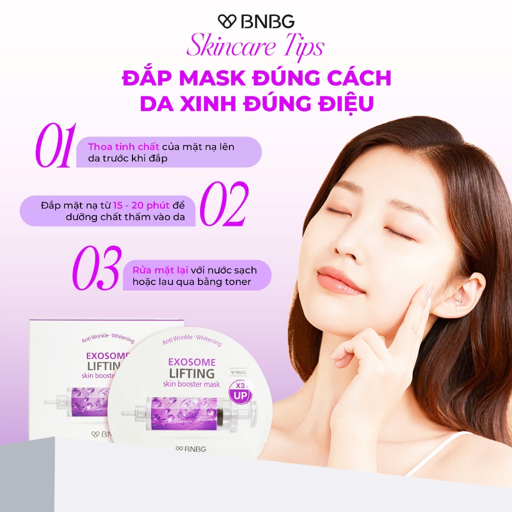 Ảnh Combo 10 Mặt Nạ BNBG Tinh Chất Hỗ Trợ Tăng Cường EXOSOME Hỗ Trợ Giảm Lão Hóa 30mlx10 3