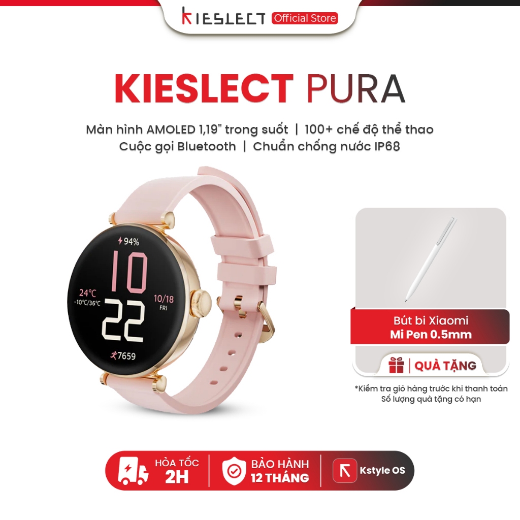 Ảnh Đồng hồ thông minh nữ Kieslect Pura I Nghe gọi bluetooth I AMOLED I Kháng nước 1