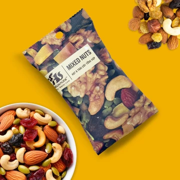 [Hỏa tốc] Combo 5 Gói Mixednuts 40g Deluxnuts | Bao gồm Hạt hạnh nhân, hạt macca, hạt óc chó, hạt bí, nho khô, xoài