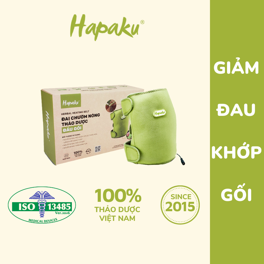Ảnh Đai Chườm Nóng Thảo Dược Đầu Gối Hapaku, Giảm Đau Khớp Gối Do Thoái Hóa, Thoát Vị, Gai Đốt Sống 1