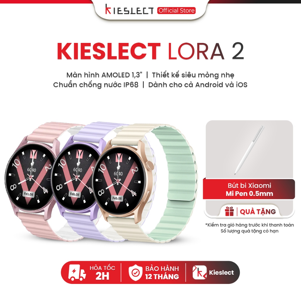 Ảnh Đồng hồ thông minh nữ Kieslect Lora 2 | 1.3inch | Ultra AMOLED | 210mAh | Nghe gọi trực tiếp |Hàng Chính Hãng 1