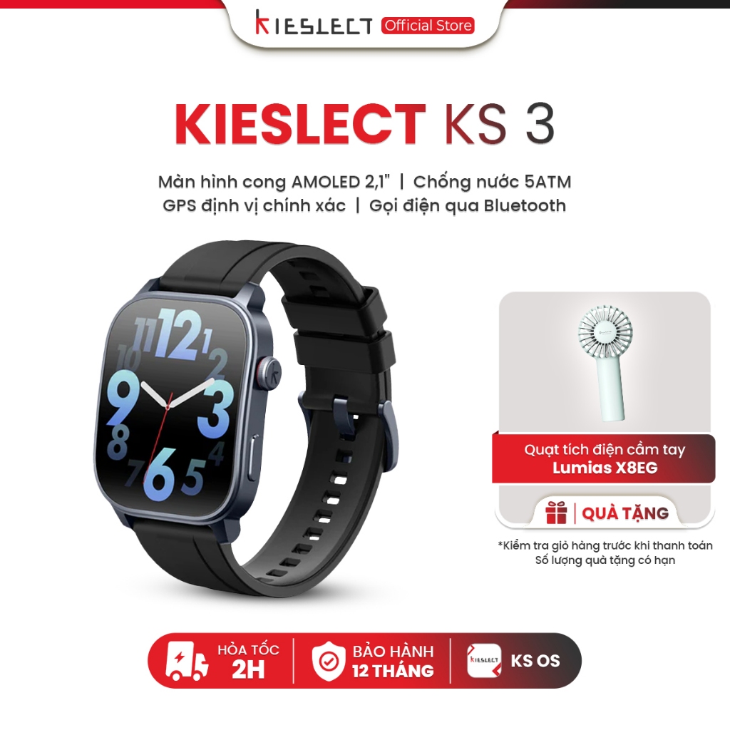 Ảnh Đồng hồ thông minh Kieslect Ks 3 I Nghe gọi trực tiếp I Chống nước 5 ATM I Định vị GPS - Hàng chính hãng 1