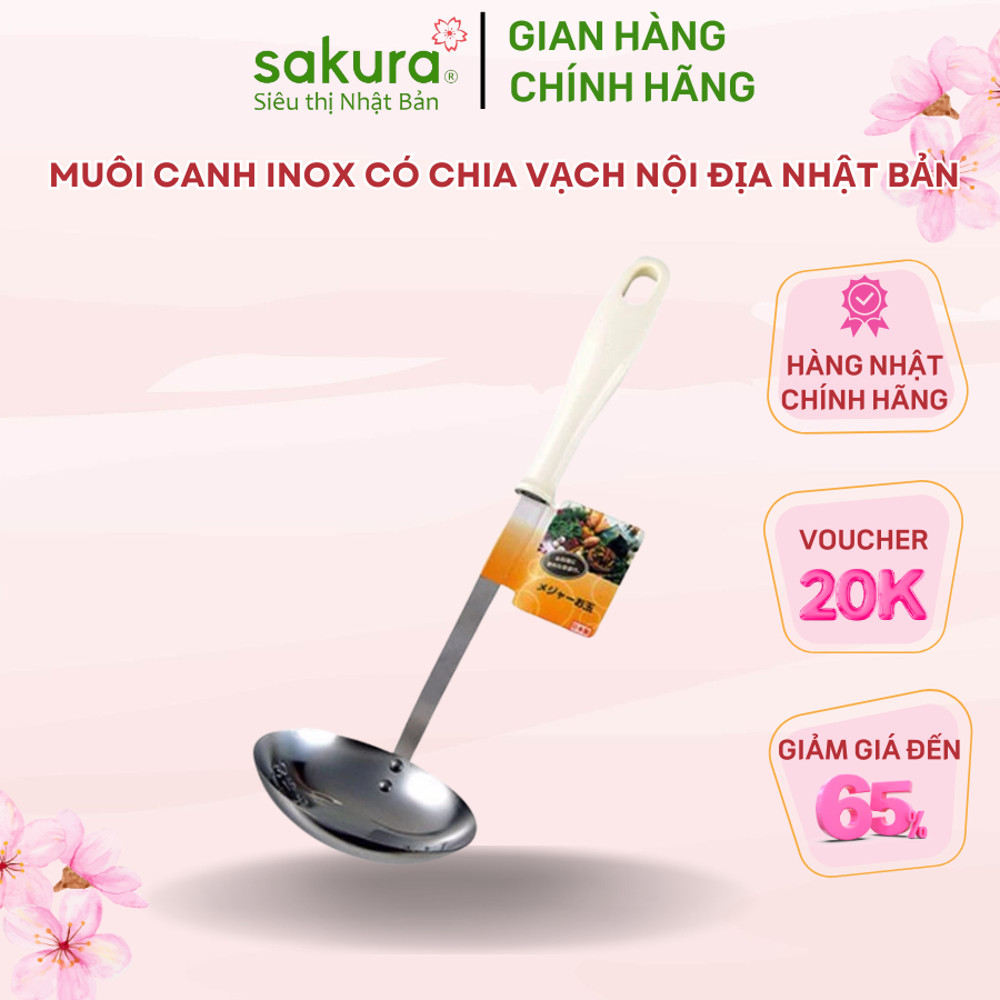 Muôi canh inox có chia vạch nội địa Nhật Bản | Shopee Việt Nam