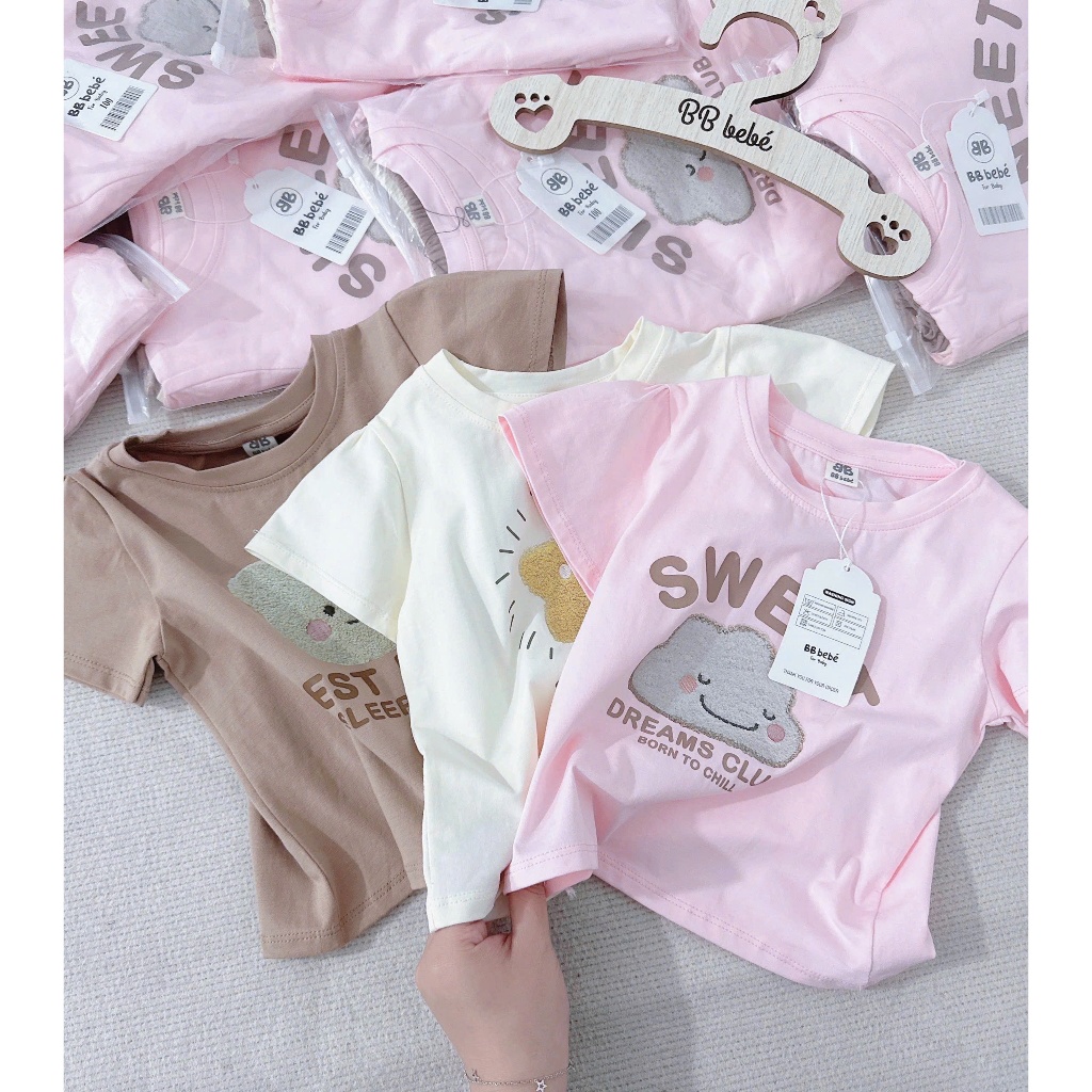 Combo 3 bộ cotton in hoạ tiết, set 3 bộ cotton cộc tay mềm mát cho bé