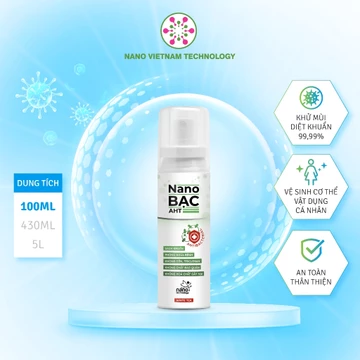 Xịt khử khuẩn Nano Bạc AHT diệt khuẩn, khử mùi, vệ sinh đồ dùng, nhà cửa, an toàn cho bé 100ml - Hương Trà Trắng