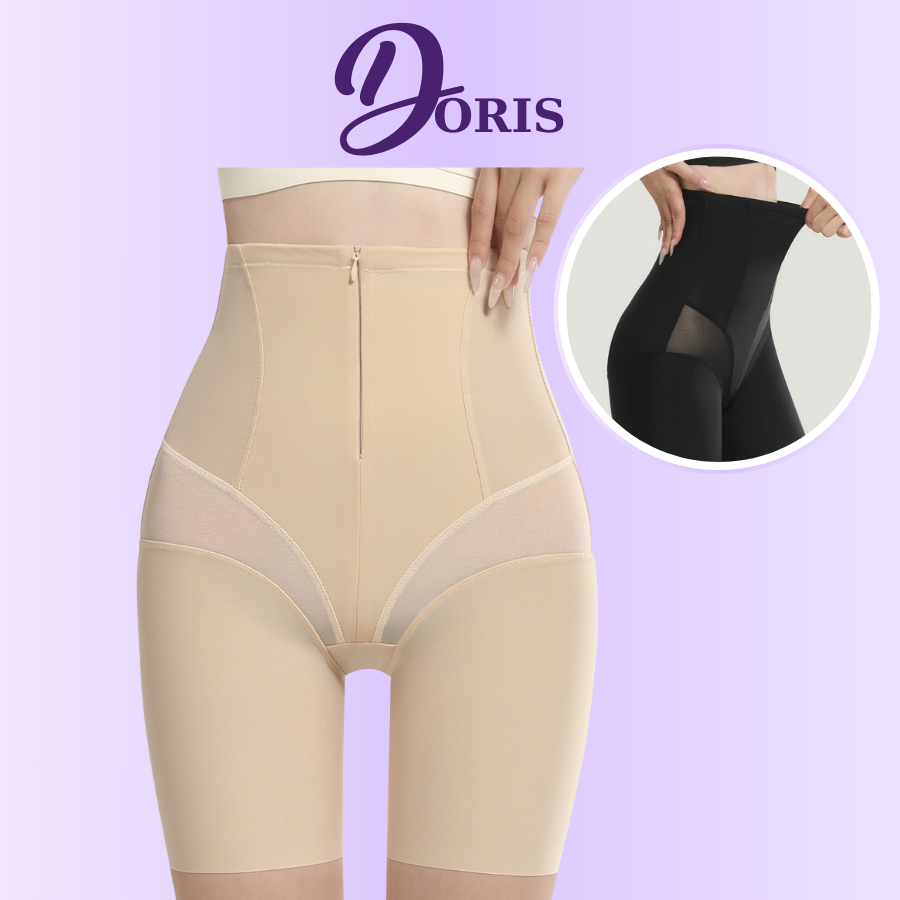 Quần Gen Nịt Bụng Chống Cuộn Kéo Khóa Định Hình Vòng Eo Hong DORIS 0955