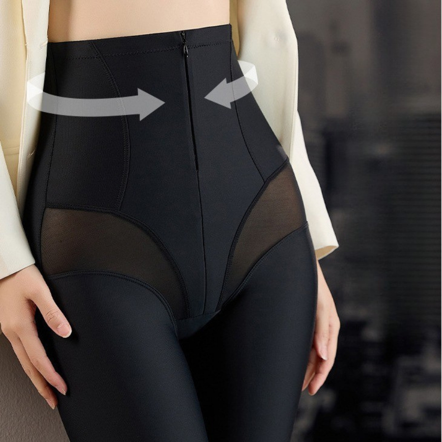 Quần Gen Nịt Bụng Chống Cuộn Kéo Khóa Định Hình Vòng Eo Hong DORIS 0955