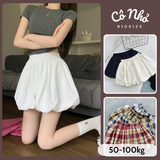 Chân Váy Bí Bigsize Nữ Dáng A Bồng Xòe Kẻ Caro (Có Lót) Xinh Cá Tính Năng Động 50-100kg