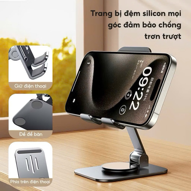 Giá đỡ điện thoại, máy tính bảng xoay 360 độ
