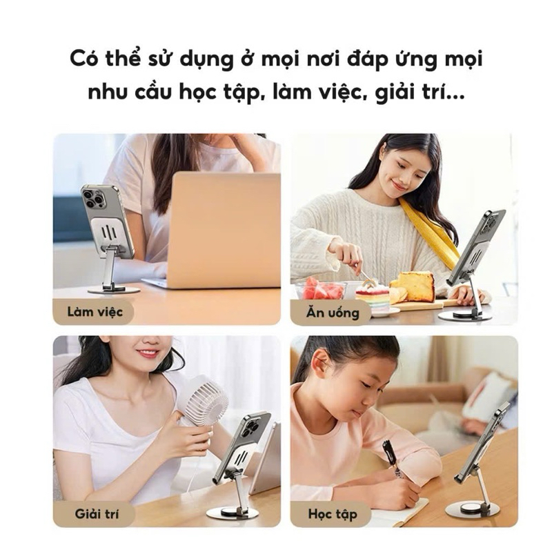 Giá đỡ điện thoại, máy tính bảng xoay 360 độ