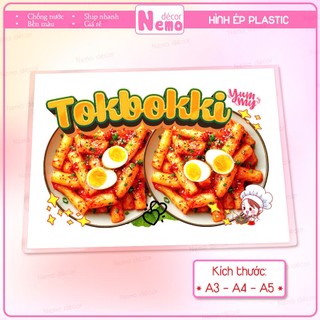Tranh Trang Trí Quán, Hình Ép Plastic TOKBOKKI Decor Quán Ăn, Cà Phê, Trà Sữa - Size A3, A4, A5.