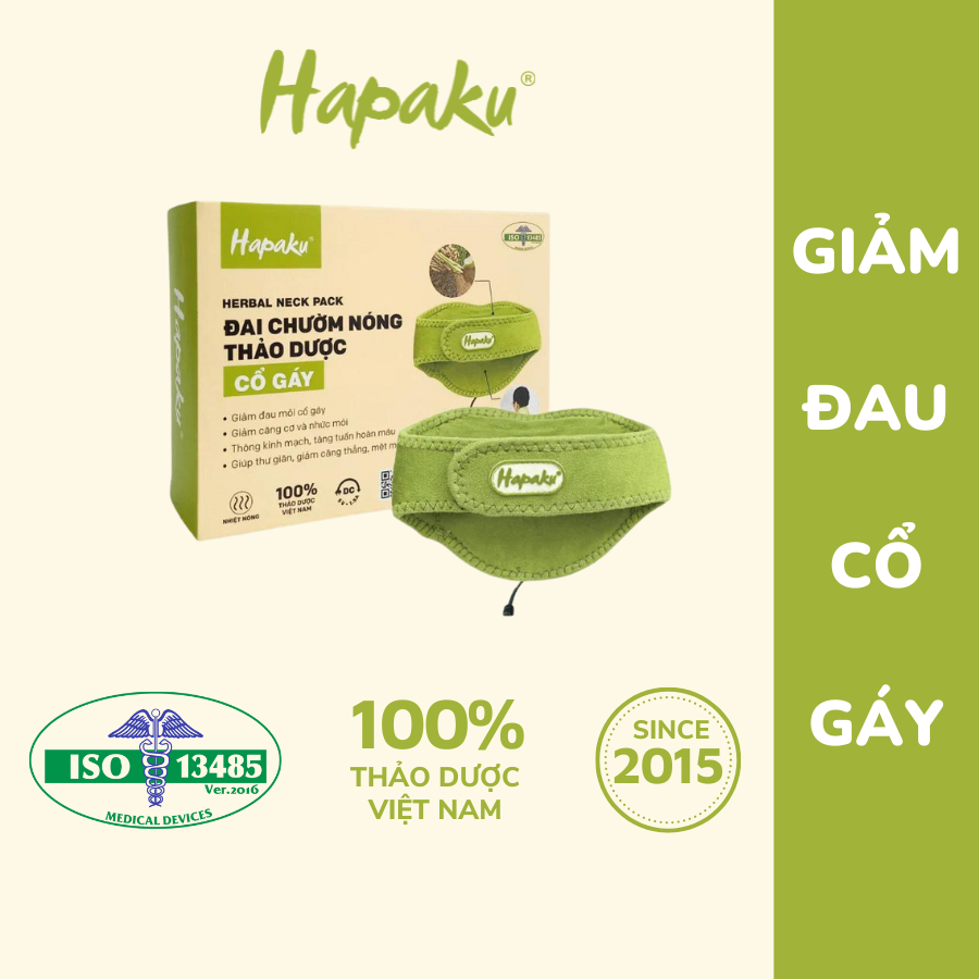 Ảnh Đai Chườm Nóng Thảo Dược Hapaku Giảm Đau Cổ Gáy, Giúp Ngủ Ngon, Thư Giãn Cơ Thể 1