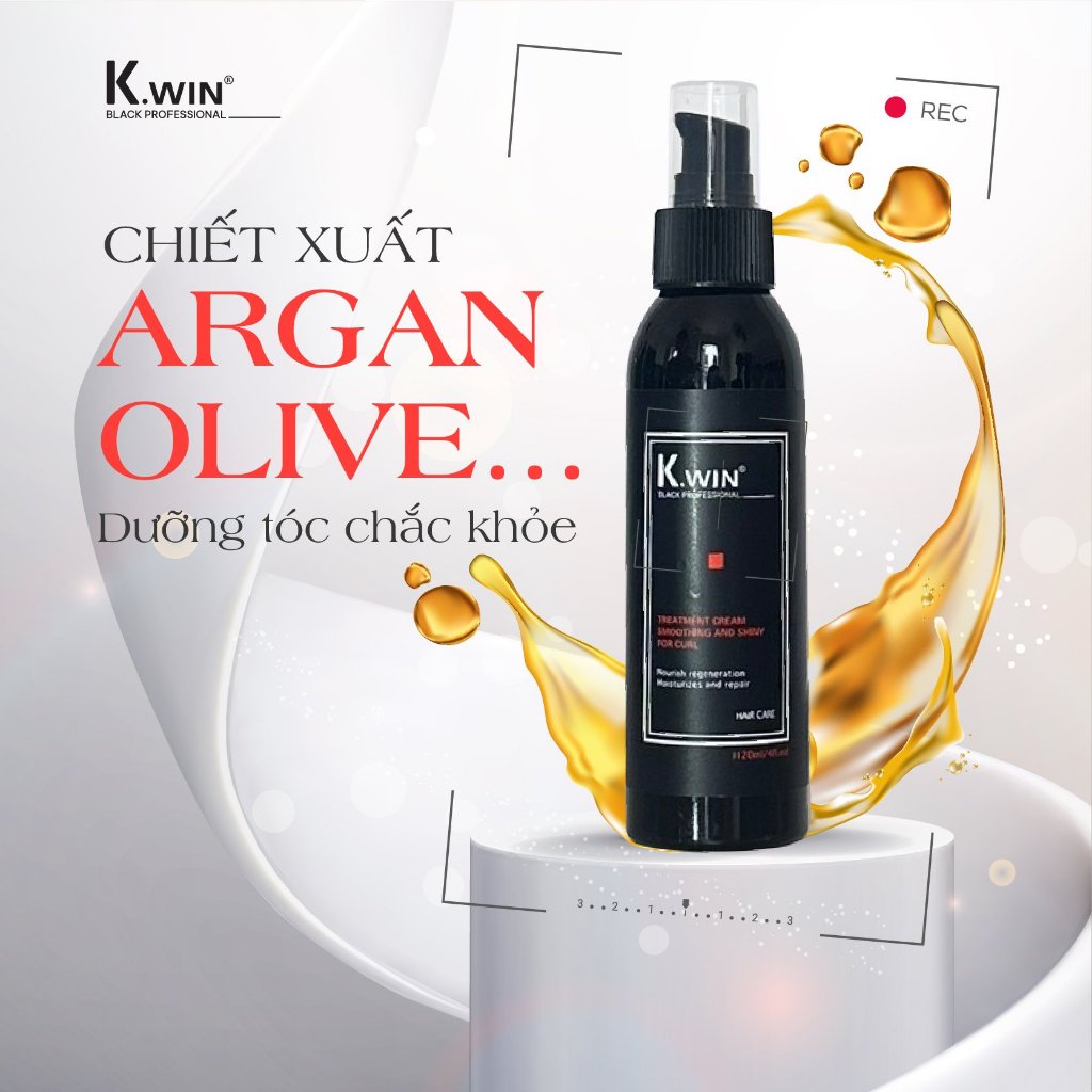 Tinh Dầu Khô K.Win Black Professional 200ml | Dưỡng Tóc Mềm Mượt & Hỗ Trợ Tóc Xoăn Vào Nếp