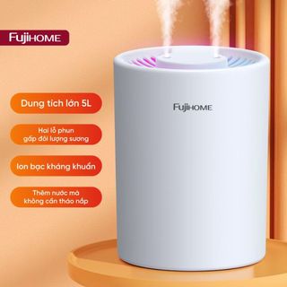 Máy phun sương, xông tinh dầu FUJIHOME HM05A  dung tích lớn 2 vòi phun, tích hợp đèn Led 7 màu