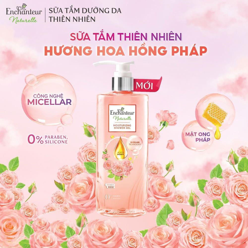[TẶNG 200gx2 - quà không hiện giỏ] Combo 2 Sữa tắm dưỡng da thiên nhiên Enchanteur Naturelle 510g (Tặng mùi ngẫu nhiên)