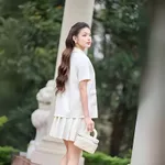 [GIỚI HẠN] Set Bộ Bầu Áo Công Sở Và Chân Váy Xếp Ly Nữ Thanh Lịch Chất Chéo Hàn Cao Cấp - JTVB113 — ảnh 4