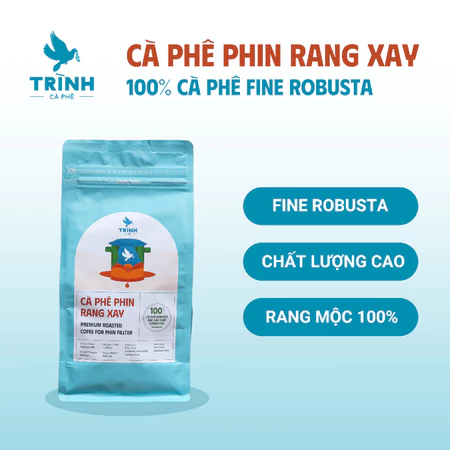 Cà phê phin rang xay 100 % Fine Robusta nguyên chất, rang mộc, rang mới Trình Cà Phê
