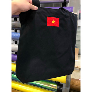 Túi canvas thêu cờ tổ quốc, túi tote thêu cờ Việt Nam Tot canvas bag đeo vai đi học đi chơi du lịch tota01t totb01t