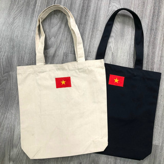Túi canvas thêu cờ tổ quốc, túi tote thêu cờ Việt Nam Tot canvas bag đeo vai đi học đi chơi du lịch tota01t totb01t
