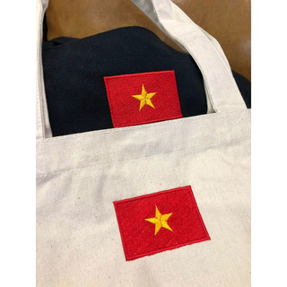 Túi canvas thêu cờ tổ quốc, túi tote thêu cờ Việt Nam Tot canvas bag đeo vai đi học đi chơi du lịch tota01t totb01t