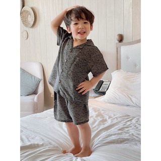 Set quần áo mùa hè Batala Kids, Set đi biển bé trai, Bộ đồ đi chơi du lịch chất liệu đũi tơ hoạ tiết 3 MÀU mới 2025