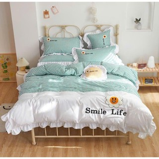 Trọn bộ 4 món chăn ga gối bèo cotton hoạt tính mềm mịn