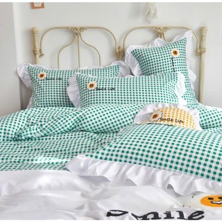 Trọn bộ 4 món chăn ga gối bèo cotton hoạt tính mềm mịn