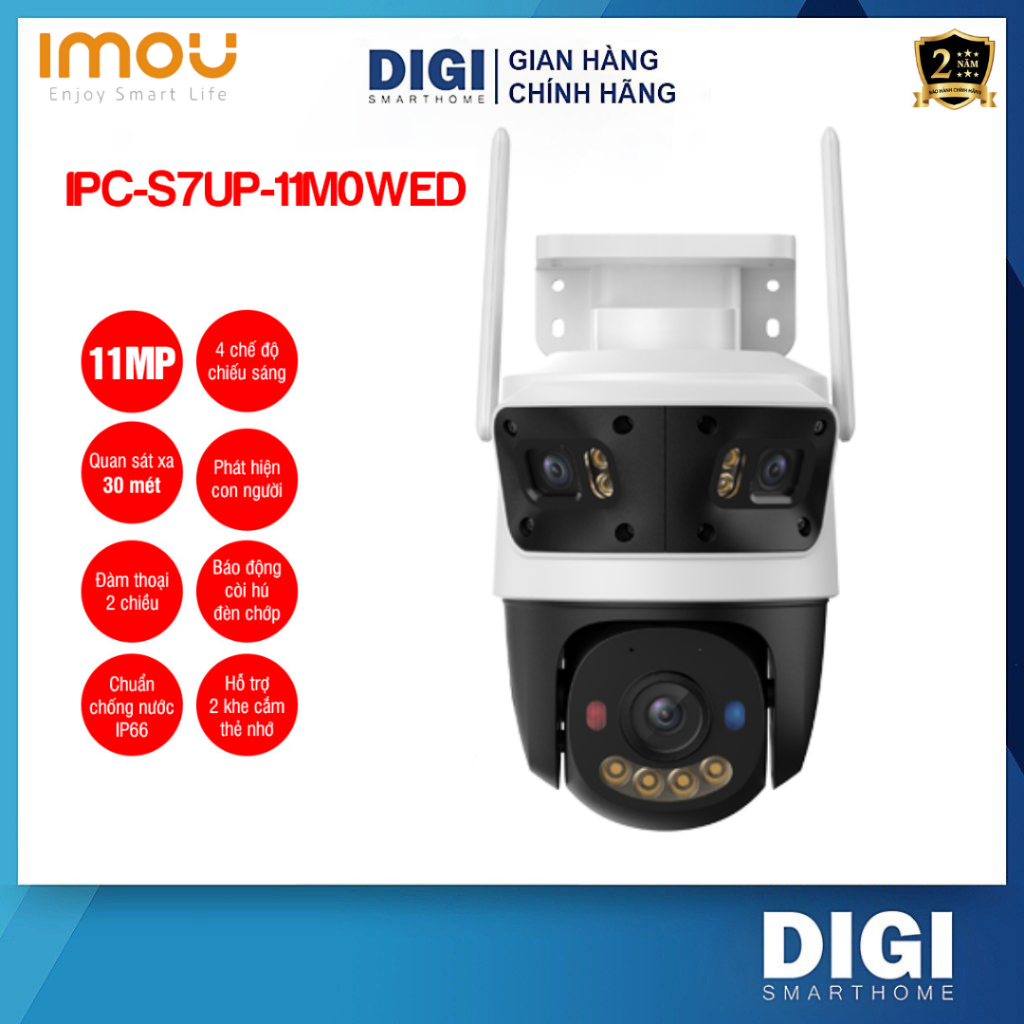 Camera Wifi IMOU 3 Mắt Cruiser Triple S7UP 11MP/Cruiser Pano Z S76DP 13MP, Còi Đèn, Có Màu Ban Đêm | BigBuy360 - bigbuy360.vn