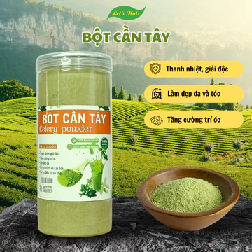 Bột cần tây 500g Let's Nuts nguyên chất, đậm vị - Bột pha uống tiện lợi, thơm ngon, tốt cho sức khỏe