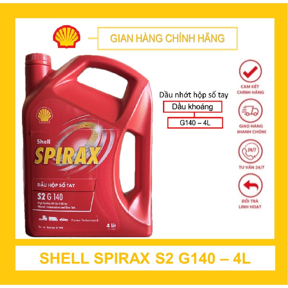 [Hàng Chính Hãng] DẦU NHỚT HỘP SỐ TAY SHELL SPIRAX S2 G-140 - 4L ...