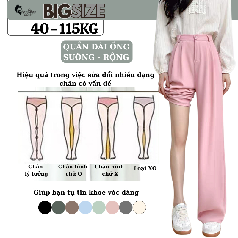 55-100KG Quần Ống Rộng Bigsize Thắt Dây Nơ Quần Tây Ống Suôn - MÃ 51