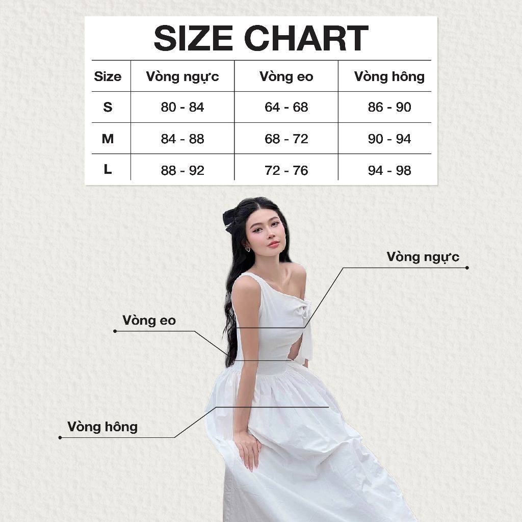 Ảnh DOTTIE - Đầm midi lệch vai phối vải poplin - Trắng - D0679 2