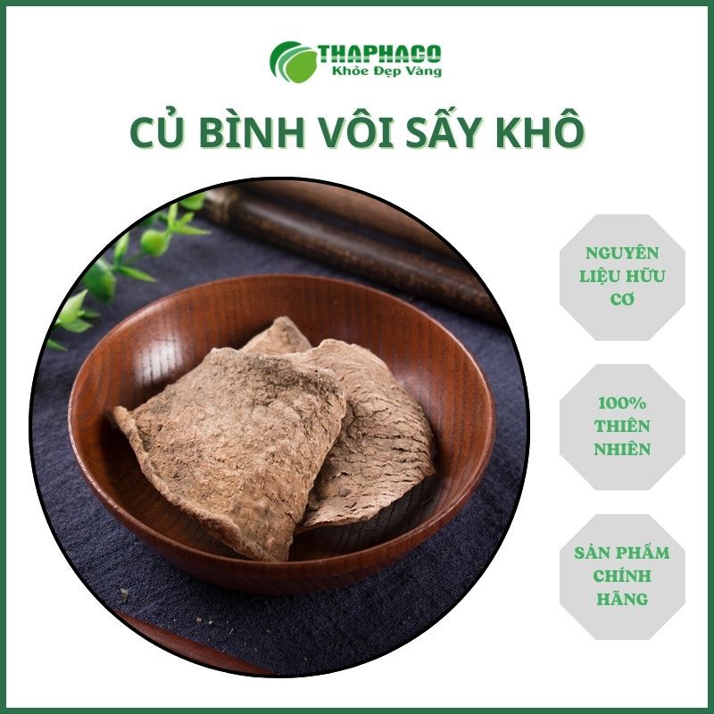 Củ bình vôi cắt lát sấy khô - hàng sạch thơm cao cấp - Túi lớn loại 1kg - Thảo Dược THAPHACO