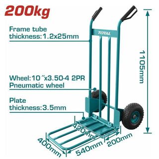 TOTAL Xe đẩy hàng bằng tay 200KG THTHT20771