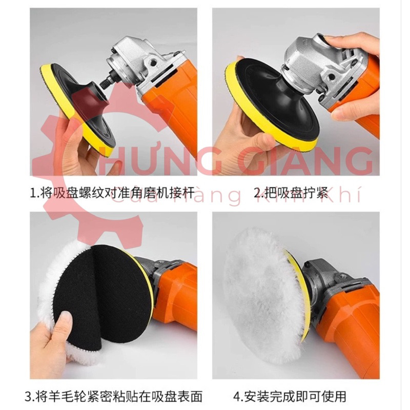 Đế Chà Nhám Gỗ Đế Nhám Tròn Nhựa Có Độ Dính Cao phi 100-180mm không kèm TRỤC