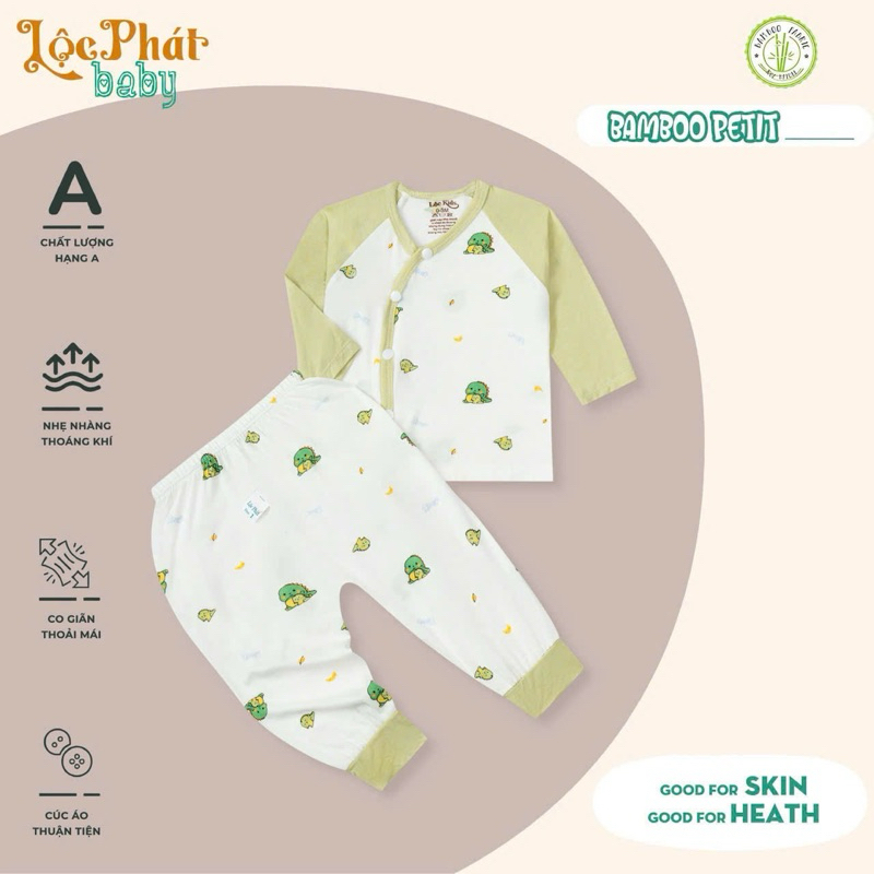 (LPDT 06) Bộ quần áo sơ sinh thun lạnh PETIT dài tay cho bé mềm mịn thoải mái 0 - 9kg