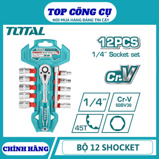 ĐỒ NGHỀ TOTAL Bộ 12 shocket 1/4 inch THT14114126