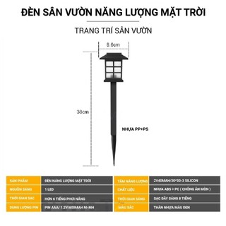 Ảnh 2 – Đèn ngôi nhà cắm cỏ sân vườn năng lượng mặt trời chất lượng cao, chống nước, tự động bật tắt