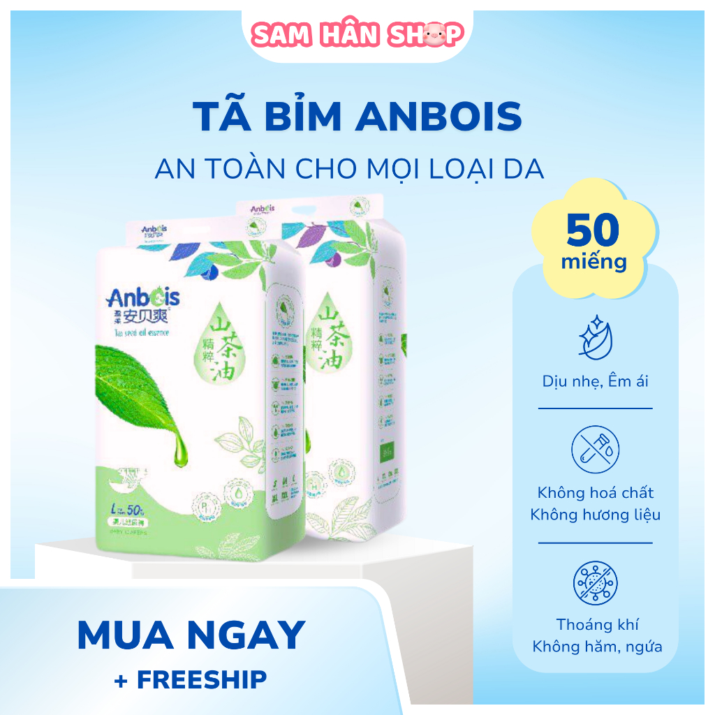 Tã Bỉm Dán/Quần ANBEIS ORGANIC Tinh Chất Trà Xanh Không Gây Hăm Da