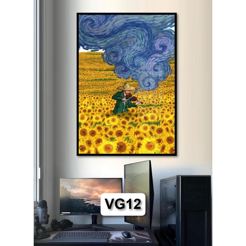Tranh Van Gogh - Tranh Danh Họa Tráng Gương Có Khung Trang Trí Phòng Khách, Không Gian Làm Việc Decor Treo Tường
