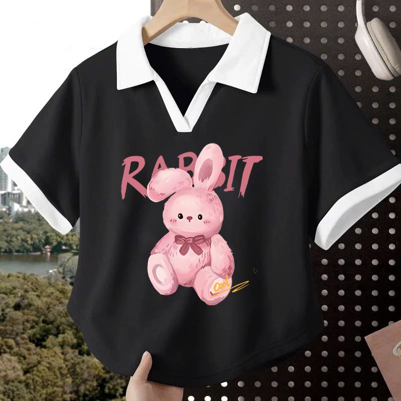 Áo polo hình thỏ cho bé gái size đại Beeshop H25045