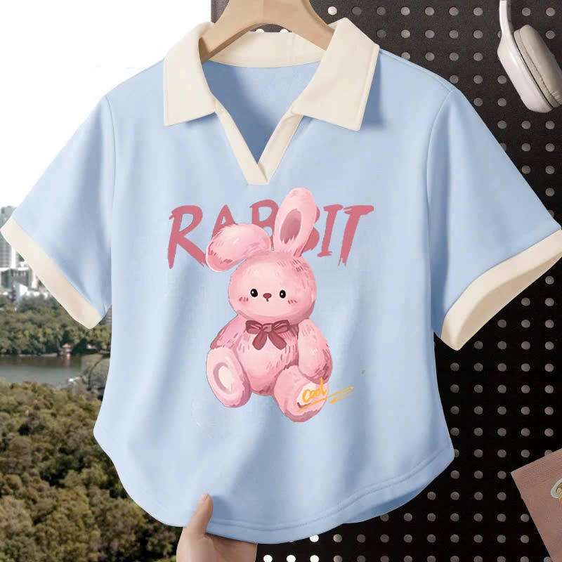 Áo polo hình thỏ cho bé gái size đại Beeshop H25045