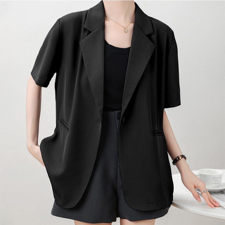 Ảnh Áo blazer khoác vest nữ tay ngắn túi mổ THOCA HOUSE trẻ trung thanh lịch dáng Hàn 4